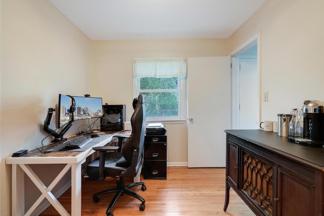 16725 Anna Trl SE, Prior Lake, MN 55372 - office area featuring light wood-type flooring and baseboards