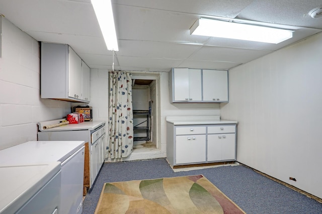 16725 Anna Trl SE, Prior Lake, MN 55372 - laundry area with independent washer and dryer, cabinet space, and carpet