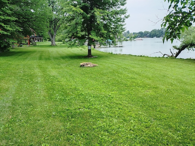 1959 79th St, Georgetown Twp, WI 54853 - view of grassy yard with a water view