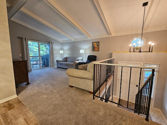 217 Galtier Pl, Shoreview, MN 55126 - carpeted living room with a chandelier and baseboards