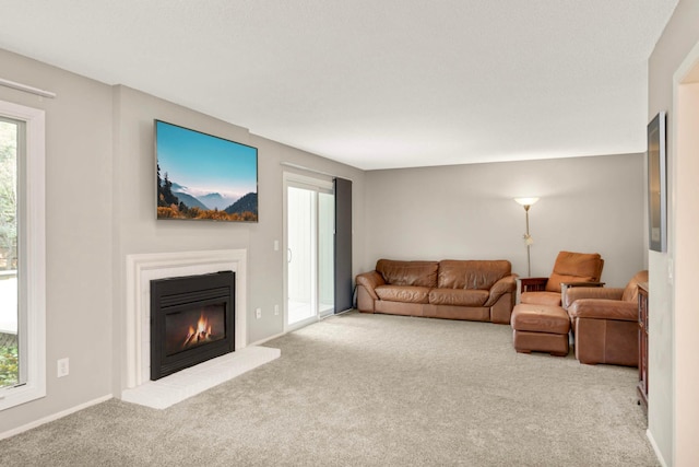 11140 Abbott Ln, Minnetonka, MN 55343 - living room featuring carpet floors, healthy amount of natural light, and a glass covered fireplace