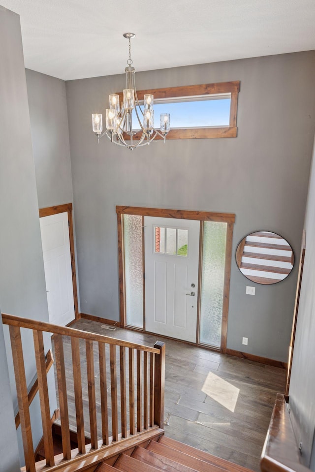 1664 Otter Way, New Richmond, WI 54017 - entryway with a chandelier and wood finished floors