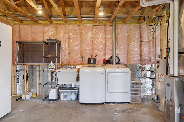 1664 Otter Way, New Richmond, WI 54017 - unfinished basement with washer and dryer and gas water heater
