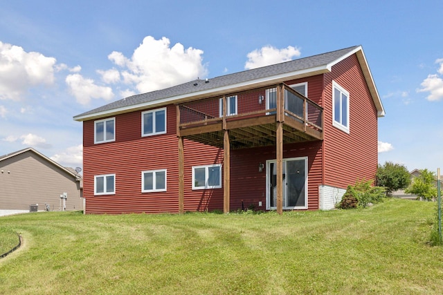 1664 Otter Way, New Richmond, WI 54017 - rear view of property with a lawn and a deck
