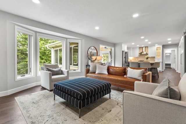 1541 Wexford Ct, Eagan, MN 55122 - living room featuring recessed lighting and dark wood-type flooring