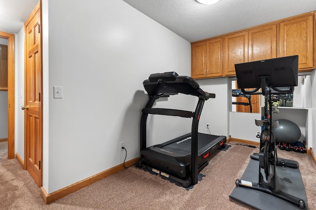 1541 Wexford Ct, Eagan, MN 55122 - exercise room featuring carpet and a textured ceiling