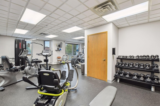 6500 Woodlake Dr Unit 1006, Richfield, MN 55423 - exercise room featuring a paneled ceiling