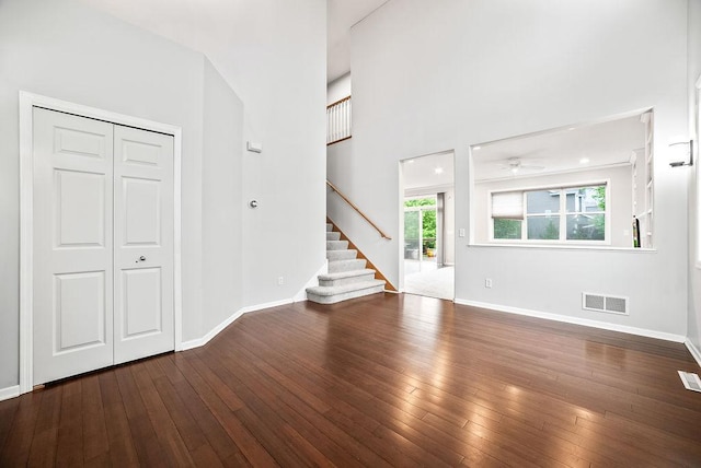 6800 Troy Ln N, Maple Grove, MN 55311 - entryway featuring stairs, wood-type flooring, and ceiling fan