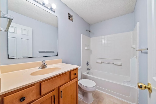 6800 Troy Ln N, Maple Grove, MN 55311 - bathroom featuring vanity, tub / shower combination, and a textured ceiling