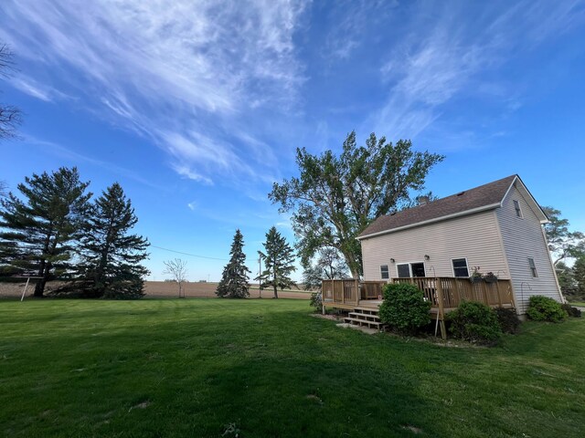 38184 County 47th Blvd, Goodhue, MN 55027 - view of grassy yard with a wooden deck