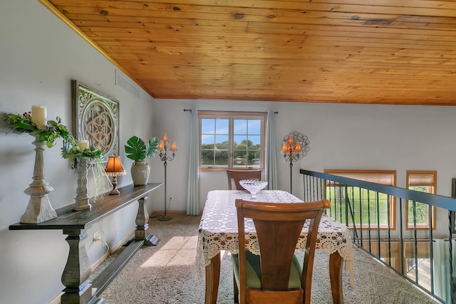 1506 Jackson Ave NE, Saint Michael, MN 55376 - carpeted dining area with wooden ceiling and crown molding