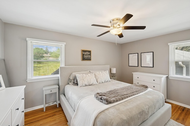 3300 88th St, Bloomington, MN 55431 - bedroom featuring light wood-style flooring and a ceiling fan