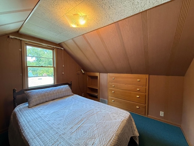 1202 4th St, Montevideo, MN 56265 - carpeted bedroom featuring vaulted ceiling