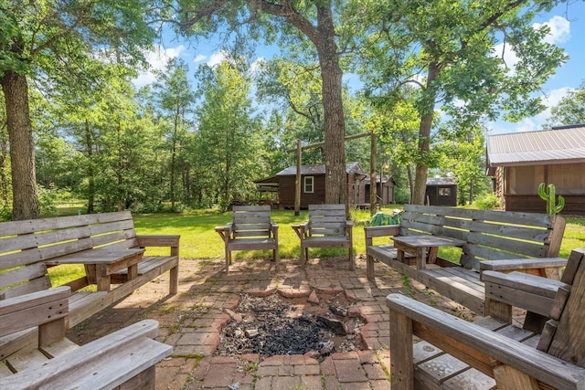 2630 320th St, Cushing, WI 54006 - view of yard with an outdoor structure and a patio area