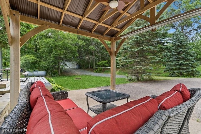 2818 Wilson Ave, Sterling Twp, WI 54024 - view of patio / terrace featuring an outdoor hangout area and ceiling fan