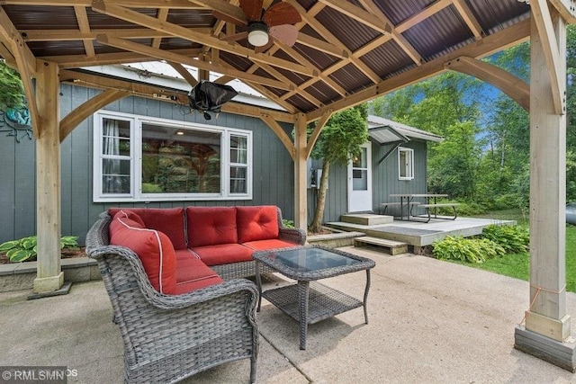 2818 Wilson Ave, Sterling Twp, WI 54024 - view of patio / terrace with an outdoor living space and a ceiling fan