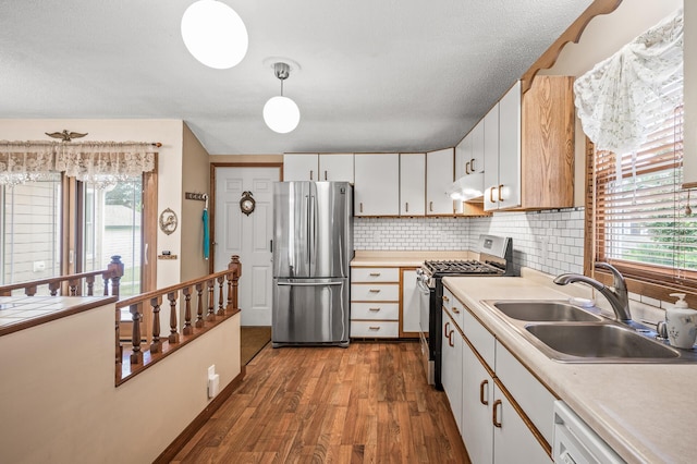 2233 Fremont Ave E, Saint Paul, MN 55119 - kitchen featuring stainless steel appliances, under cabinet range hood, wood finished floors, tasteful backsplash, and light countertops