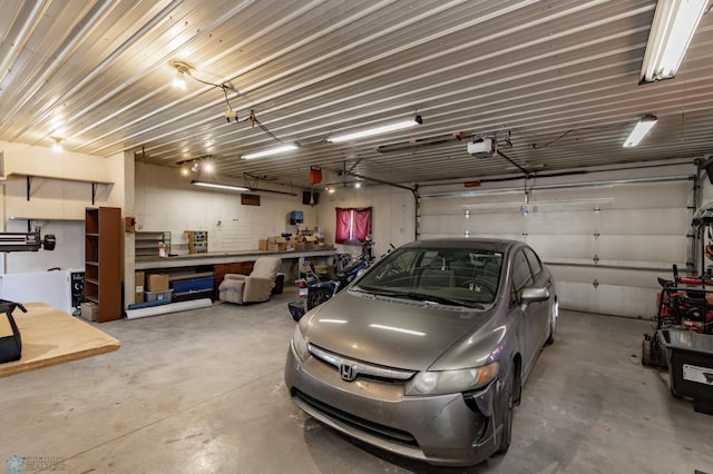 320 Elm St, Crookston, MN 56716 - garage featuring a garage door opener and a workshop area