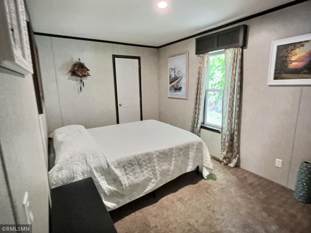 13648 Campfire Cir, South Haven, MN 55382 - bedroom featuring carpet flooring, crown molding, and recessed lighting