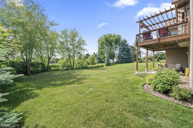 6831 Centerville Rd, Centerville, MN 55038 - view of green lawn featuring a deck