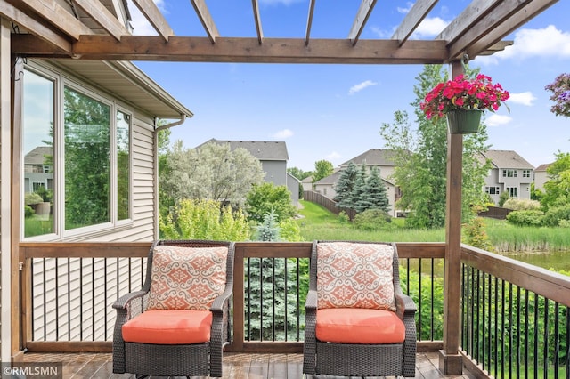 6831 Centerville Rd, Centerville, MN 55038 - deck with a residential view and a pergola