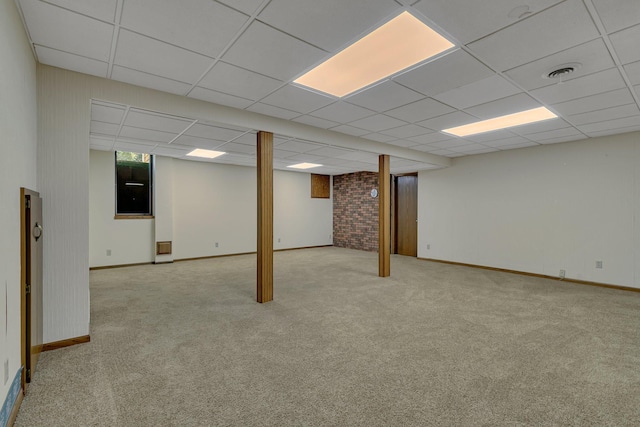 1044 Borgert Ave, Saint Cloud, MN 56303 - below grade area featuring carpet floors and a drop ceiling