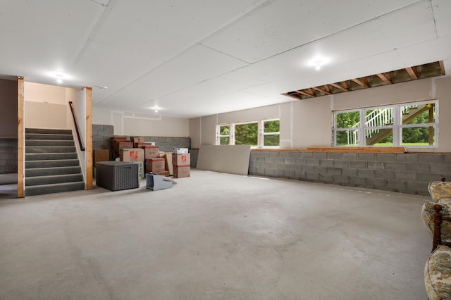 4965 250th St, Elko New Market, MN 55020 - below grade area with stairs and concrete block wall