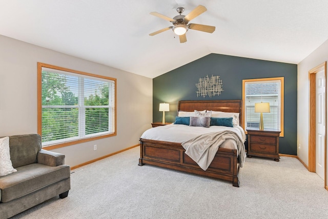 2061 Langston Ln NE, Saint Michael, MN 55376 - bedroom featuring carpet flooring, lofted ceiling, and ceiling fan