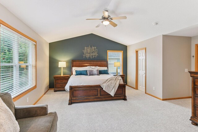 2061 Langston Ln NE, Saint Michael, MN 55376 - carpeted bedroom featuring vaulted ceiling and ceiling fan
