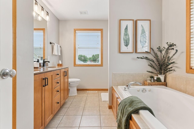 2061 Langston Ln NE, Saint Michael, MN 55376 - full bathroom featuring vanity, a garden tub, and tile patterned floors