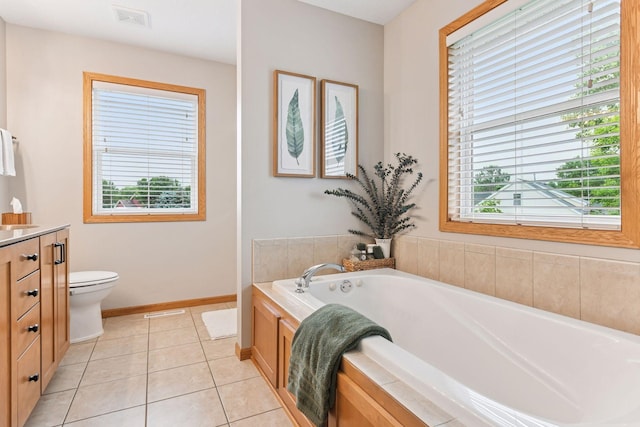 2061 Langston Ln NE, Saint Michael, MN 55376 - full bathroom with a garden tub, vanity, and tile patterned floors