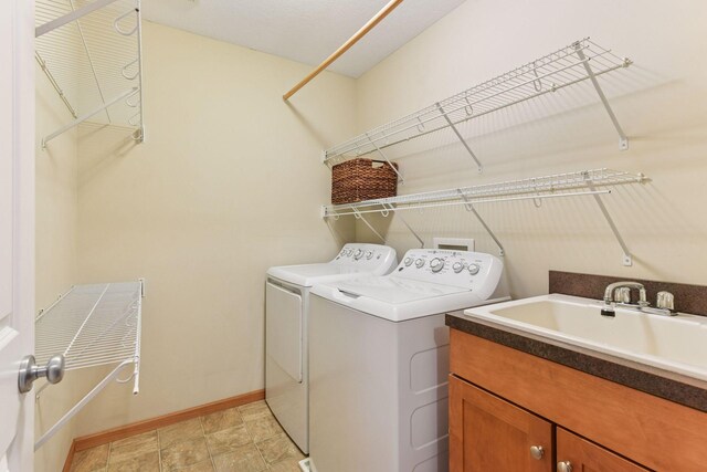 2061 Langston Ln NE, Saint Michael, MN 55376 - laundry area with washer and dryer and cabinet space