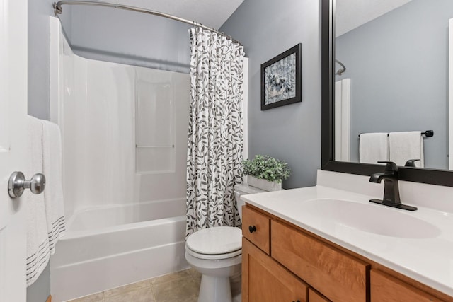 2061 Langston Ln NE, Saint Michael, MN 55376 - full bath featuring vanity, shower / bath combo with shower curtain, and tile patterned flooring