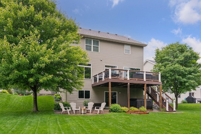 2061 Langston Ln NE, Saint Michael, MN 55376 - back of property featuring a deck, stairs, a patio, and a yard