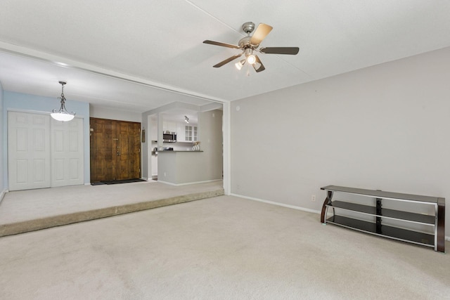 6650 Vernon Ave S Unit 111, Edina, MN 55436 - unfurnished living room with carpet floors and a ceiling fan