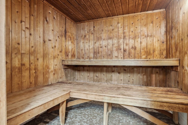6650 Vernon Ave S Unit 111, Edina, MN 55436 - sauna / steam room featuring wooden walls and wooden ceiling