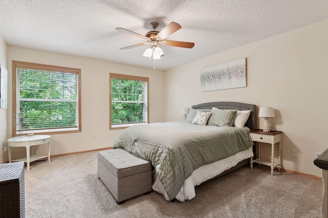 8356 Townsend Dr, Eden Prairie, MN 55344 - carpeted bedroom featuring a ceiling fan and a textured ceiling