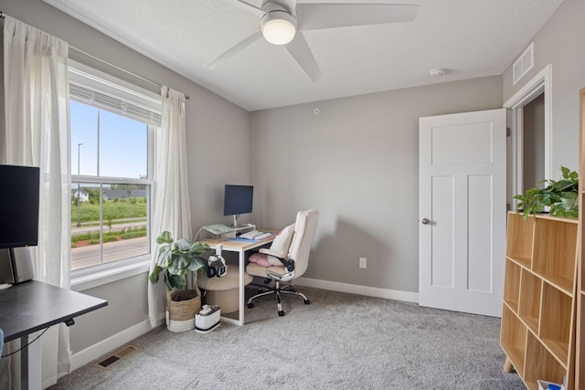 18874 72nd Pl N, Maple Grove, MN 55311 - carpeted home office with ceiling fan and baseboards
