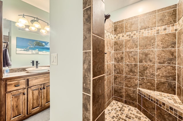 40224 Golden Way, North Branch, MN 55056 - full bathroom featuring tiled shower and vanity