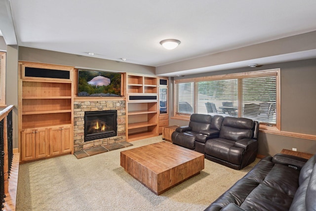 15208 Fairway Heights Rd NW, Prior Lake, MN 55372 - carpeted living room featuring a fireplace