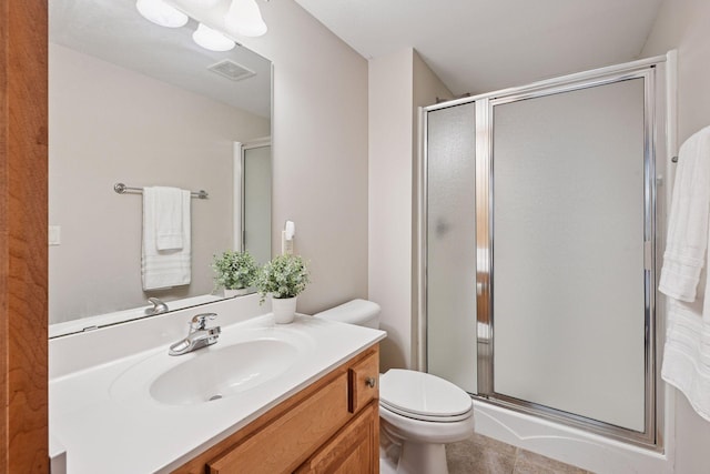 15208 Fairway Heights Rd NW, Prior Lake, MN 55372 - bathroom featuring vanity, a shower stall, and tile patterned flooring