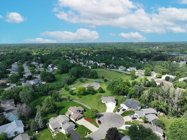 4619 Heather Way N, Oakdale, MN 55128 - aerial view of residential area featuring a heavily wooded area