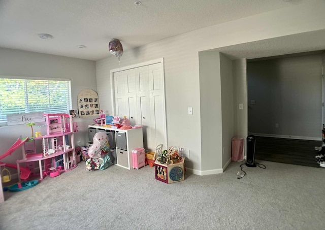 7628 Carla Path, Inver Grove Heights, MN 55076 - rec room with carpet and a textured ceiling