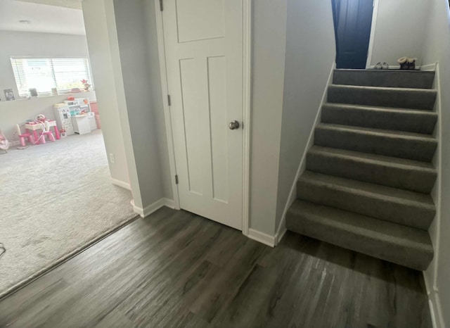 7628 Carla Path, Inver Grove Heights, MN 55076 - stairway with baseboards and wood finished floors