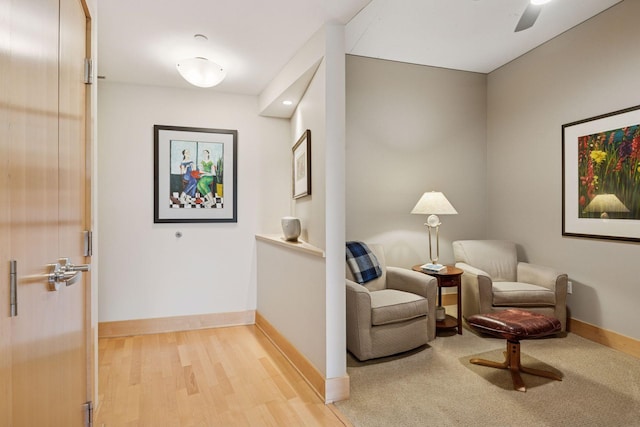 150 2nd St NE Unit B302, Minneapolis, MN 55413 - sitting room with light wood-style floors and a ceiling fan