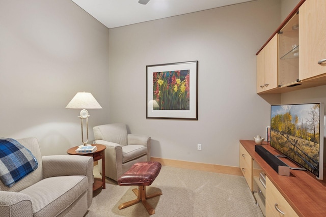 150 2nd St NE Unit B302, Minneapolis, MN 55413 - living area featuring light colored carpet and ceiling fan