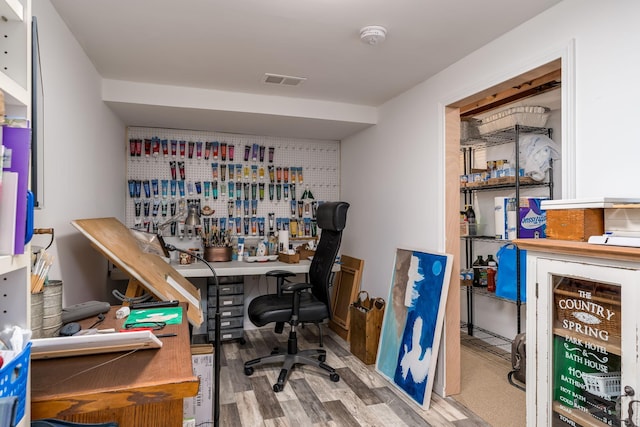 301 Nottingham Ct, North Mankato, MN 56003 - office area featuring wood finished floors and a workshop area
