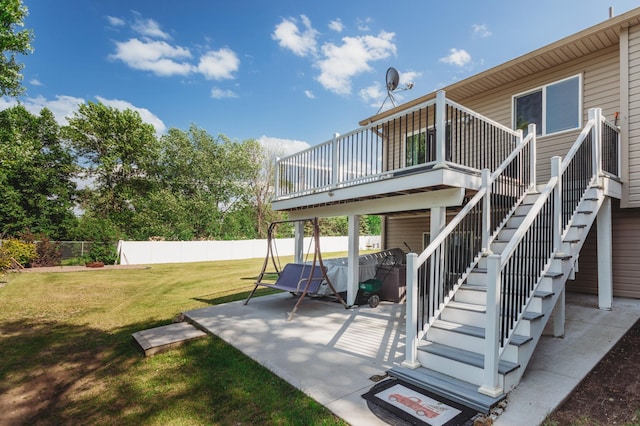 307 Hayden Lake Rd W, Champlin, MN 55316 - view of patio featuring stairway and a deck