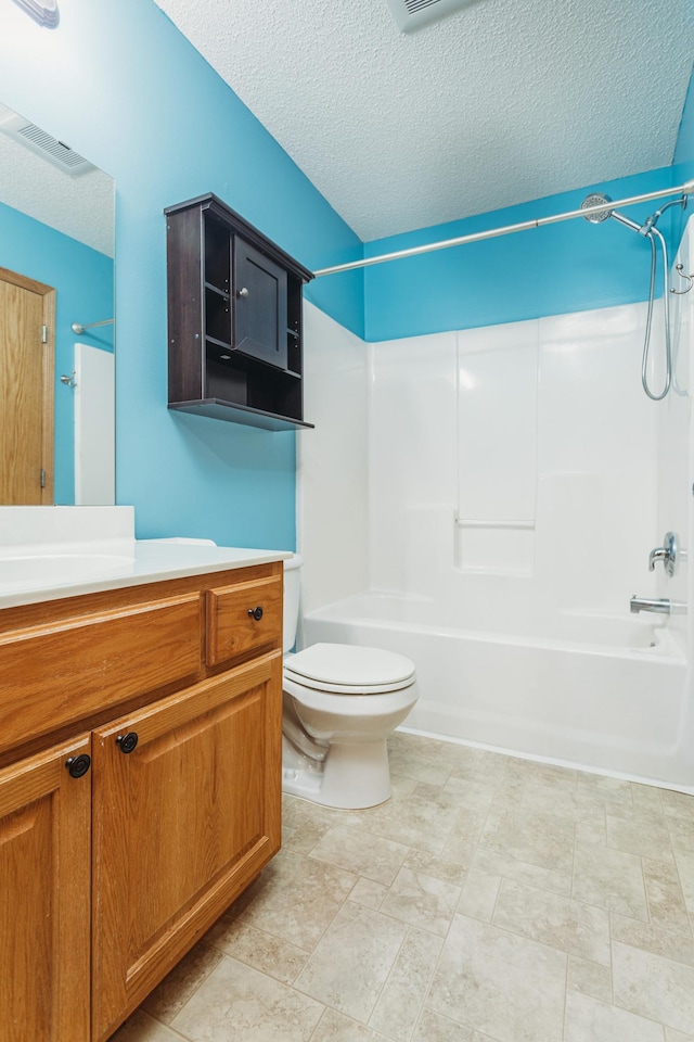 307 Hayden Lake Rd W, Champlin, MN 55316 - full bath with a textured ceiling, shower / tub combination, and vanity