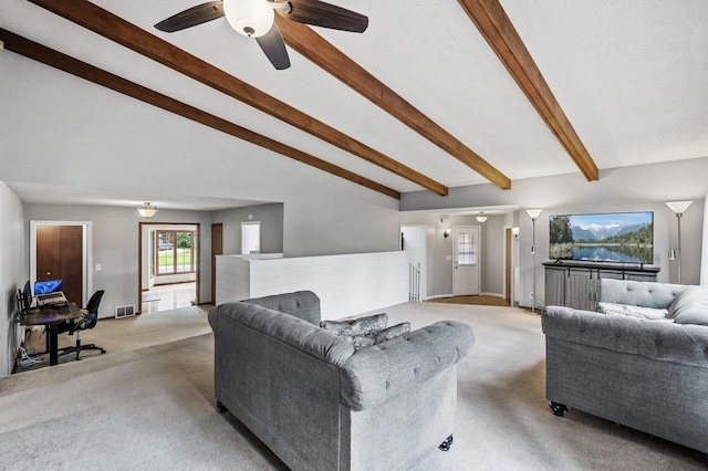 11542 Xavis St NW, Coon Rapids, MN 55433 - living area with light carpet and ceiling fan